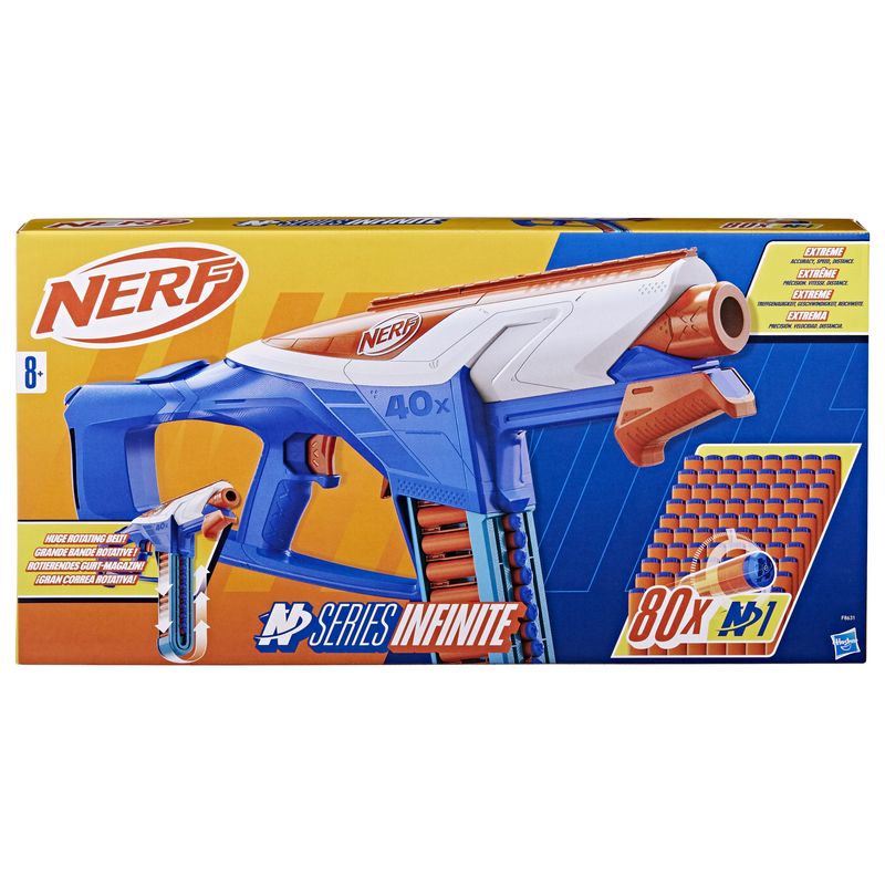 Nerf-N-Series-N-Series-Infinite-blaster-con-80-dardi-N1-catena-da-battaglia-da-40-dardi-giocattoli-per-bambini-e-bambine-dagli-8-anni-in-su