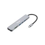 Conceptronic Equip USB-C 7-in-1 Multifunktionsadapter, HDMI 4K/60Hz, USB 3.2 Gen1 x 3, TF/MICRO SD, 100W USB PD