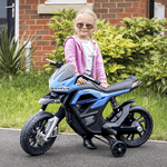 HOMCOM-Moto-Elettrica-per-Bambini-da-6V-con-Rotelle-e-Fari-in-PP-e-Metallo-105x52.3x62.3-cm-Azzurro-e-Nero