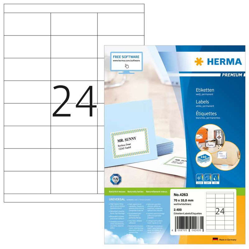 HERMA-SuperPrint---Etiketten---weiß---338-x-70-mm---2400-Stck.--100-Bogen-x-24---4263-