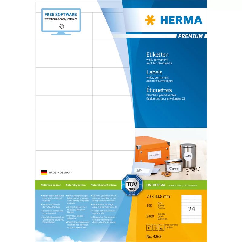 HERMA-SuperPrint---Etiketten---weiß---338-x-70-mm---2400-Stck.--100-Bogen-x-24---4263-