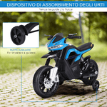 HOMCOM-Moto-Elettrica-per-Bambini-da-6V-con-Rotelle-e-Fari-in-PP-e-Metallo-105x52.3x62.3-cm-Azzurro-e-Nero