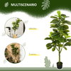 HOMCOM-Pianta-Artificiale-di-Ficus-da-150-cm-a-75-Foglie-e-4-Rami-con-Vaso-Ø15x12.5-cm-per-Interni-ed-Esterni-Verde