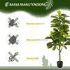 HOMCOM-Pianta-Artificiale-di-Ficus-da-150-cm-a-75-Foglie-e-4-Rami-con-Vaso-Ø15x12.5-cm-per-Interni-ed-Esterni-Verde