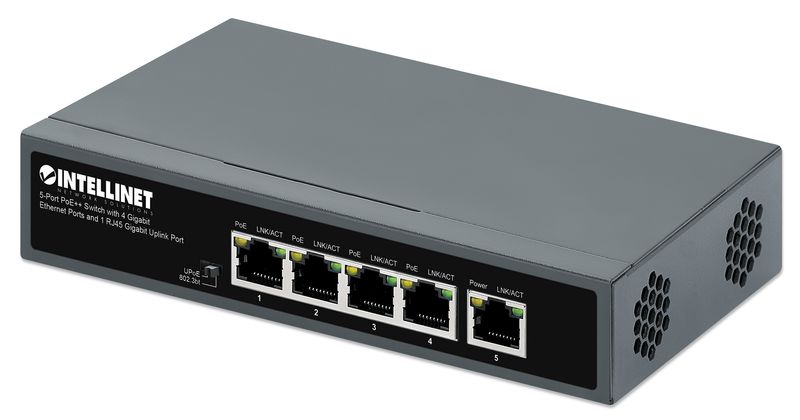 Switch-PoE-Intellinet-a-5-porte-con-porta-uplink-da-4-Gb--1-RJ45-Gb