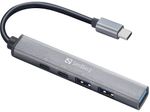 Sandberg-336-50-hub-di-interfaccia-USB-tipo-C-5000-Mbit-s-Grigio