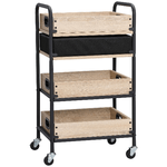 HOMCOM-Carrello-da-Cucina-a-4-Livelli-con-Cassetto-e-Vassoi-Portavivande-Legno-e-Acciaio-45x35x79.5cm