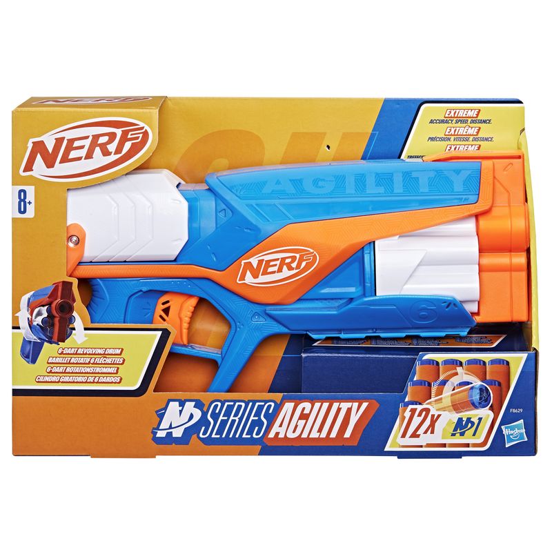 Nerf-N-Series-N-Series-Agility-blaster-con-12-dardi-N1-tamburo-da-6-dardi-giocattoli-per-bambini-e-bambine-dagli-8-anni-in-su