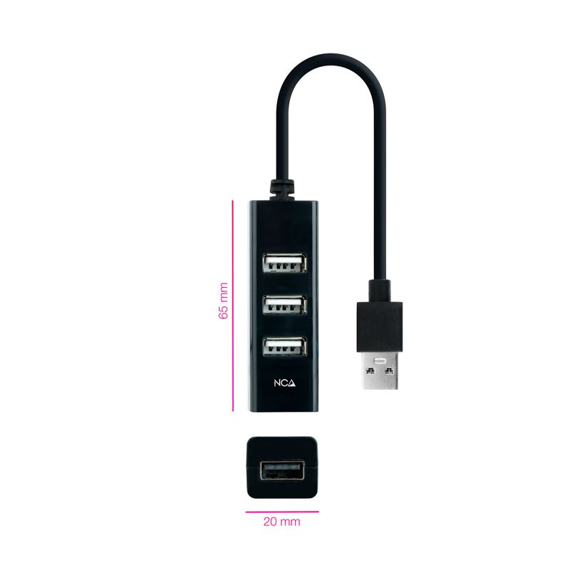 Nanocable-10.16.4404-hub-di-interfaccia-USB-2.0-Nero