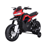 HOMCOM Moto Elettrica per Bambini da 6V con Rotelle, Fari e Musica, in PP e Metallo, 105x52.3x62.3 cm, Rosso