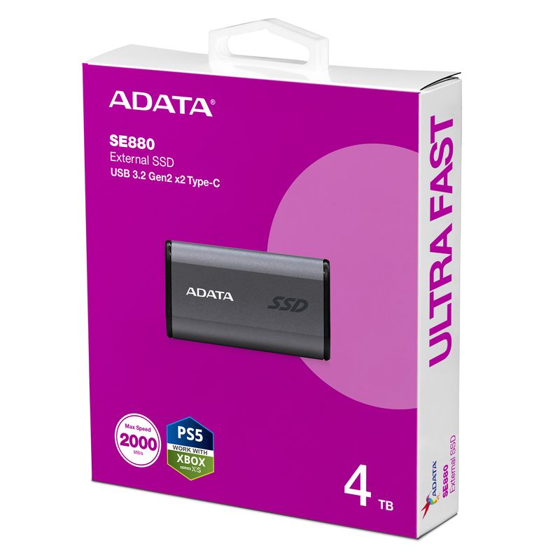 ADATA-Elite-SE880-4-TB-Grigio--Adata-SE880-4TB-Pocket-Size-External-SSD-USB-3.2-Gen2-Type-C-Type-A-Titanium-Grey-