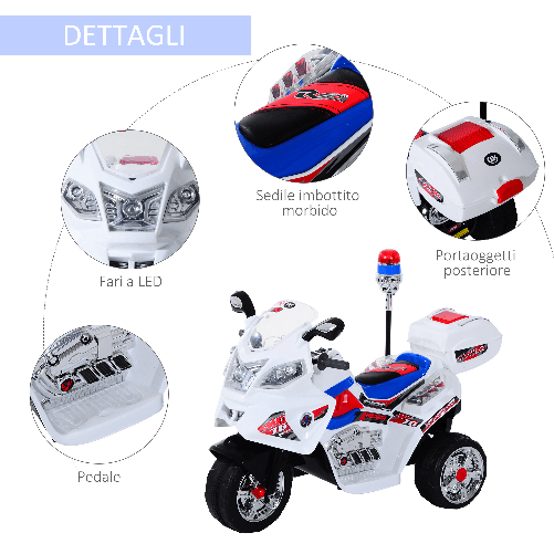 HOMCOM-Moto-Elettrica-Motoretta-per-bambini-3-Ruote-con-Musica-Luci-112-×-51-×-72.5cm