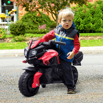 HOMCOM-Moto-Elettrica-per-Bambini-con-Fari-e-Clacson-Batteria-6V-Velocita-3km-h-Eta-18-48-Mesi-88.5x42.5x49cm-Rosso