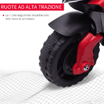 HOMCOM-Moto-Elettrica-per-Bambini-con-Fari-e-Clacson-Batteria-6V-Velocita-3km-h-Eta-18-48-Mesi-88.5x42.5x49cm-Rosso