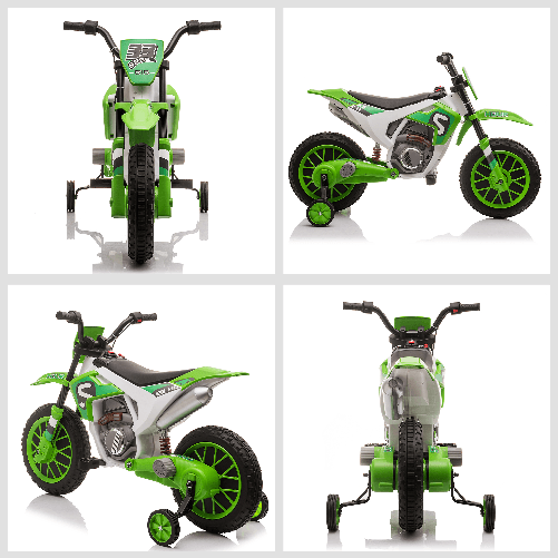 HOMCOM-Moto-da-Cross-Elettrica-per-Bambini-da-3-5-Anni-Batteria-12V-Ricaricabile-e-Rotelline-Rimovibili-106.5x51.5x68cm-Verde