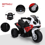 HOMCOM-Moto-Elettrica-per-Bambini-Max.-20kg-con-Licenza-BMW-3-Ruote-Batteria-Ricaricabile-6V-Bianco-Rosso-66x37x44cm