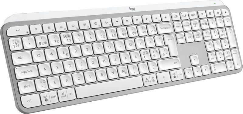 Logitech-MX-Keys-S-tastiera-RF-senza-fili--Bluetooth-QWERTY-Danese-Finlandese-Norvegese-Svedese-Alluminio-Bianco