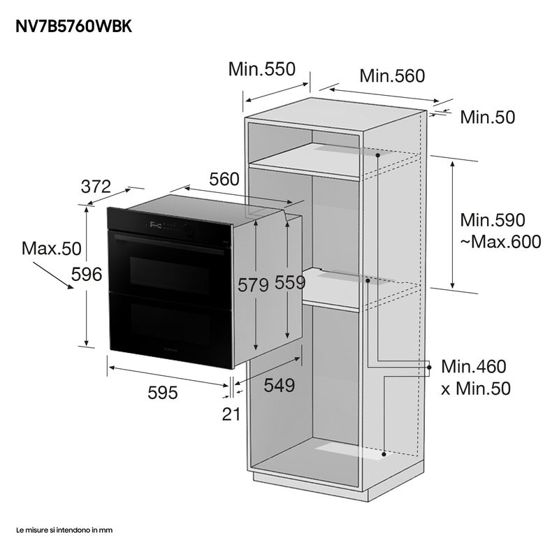 Samsung-NV7B5760WBK-U5-Forno-Elettrico-Multifunzione-da-incasso-a-Vapore-Dual-Cook-Flex-Steam-Classe-energetica-A--40-Programmi-Frittura-ad-Aria-WiFi-595-cm-Nero