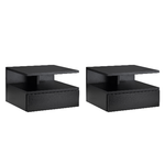 HOMCOM Set da 2 Comodini Sospesi per Camera da Letto con Cassetto e Mensola Superiore in Legno 35x32x22.5cm