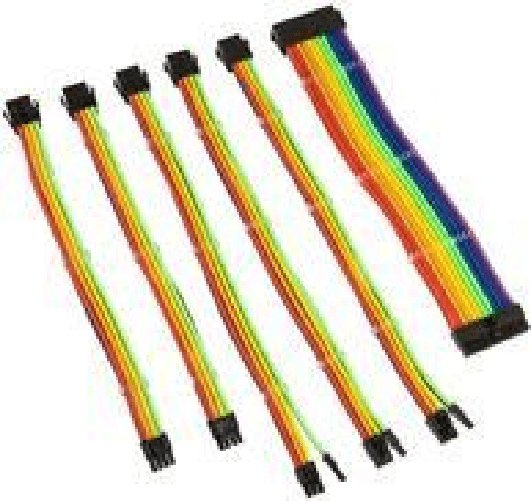 Kolink-COREADEPT-EK-RBW-cavo-di-alimentazione-interno-035-m--Kolink-Core-Adept-Braided-Cable-Extension-Kit---Rainbow-