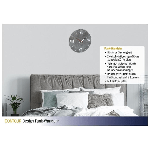 TFA-Dostmann-60.3536.15-wall-table-clock-Parete-Rotondo-Grigio-Bianco