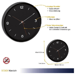 TFA-Dostmann-60.3056.01-wall-table-clock-Parete-Quartz-clock-Rotondo-Nero