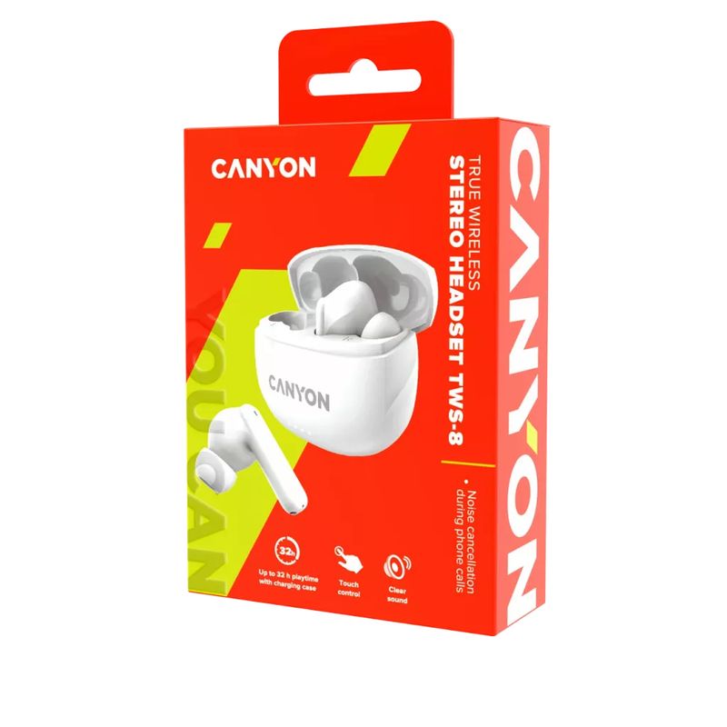 Canyon-TWS-8-cavo-stereo-Bluetooth-portatile-75-ore-di-connessione-32-ore-con-custodia