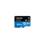 Lexar 633x 512 GB MicroSDXC UHS-I Classe 10 (512GB Lexar microSDXC UHS-I High Speed with Adapter Class 10)