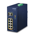 PLANET IP30 Ind 8-P 10/100/1000T Non gestito Gigabit Ethernet (10/100/1000) Supporto Power over Ethernet (PoE) Blu