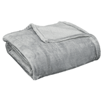 HOMCOM Coperta in Flanella 330 GSM Reversibile per uso Interno ed Esterno, 203x152x0.5 cm, Grigio