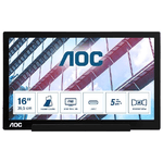 AOC 01 Series I1601P Monitor PC 39,6 cm (15.6") 1920 x 1080 Pixel Full HD LED Argento, Nero