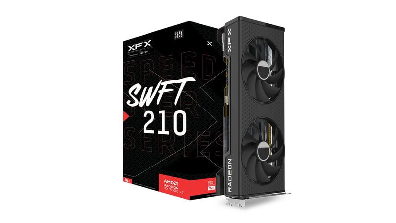 XFX-SPEEDSTER-SWFT-210-Radeon-RX-7600-XT-AMD-16-GB-GDDR6--XFX-RX7600-XT-Speedster-SWFT210-16GB-DDR6-HDMI-3-DP-2755MHz-Cl