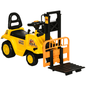 HOMCOM Trattore a Pedali per Bambini 3-4 Anni con Muletto e Spazio Portaoggetti, 86x27.5x47.5 cm, Giallo e Nero