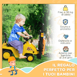 HOMCOM-Trattore-a-Pedali-per-Bambini-3-4-Anni-con-Muletto-e-Spazio-Portaoggetti-86x27.5x47.5-cm-Giallo-e-Nero