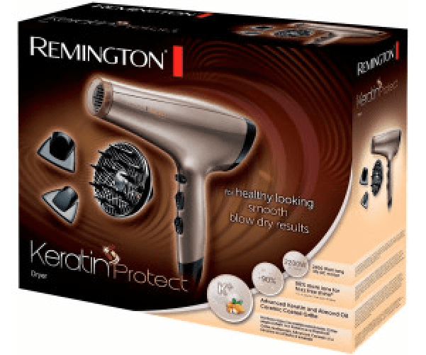 Remington-AC8002-Keratin-Protect---Phon-ionico-Marrone-Nero-Diffusore-Concentratore-d-aria