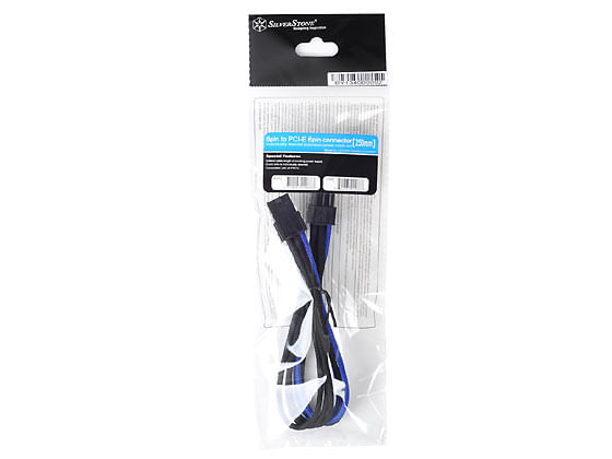 Silverstone-PP07-IDE6BA-025-m--Silverstone-6-pin-PCIe-to-6-pin-PCIe-Cable-25-cm---Black---Blue-