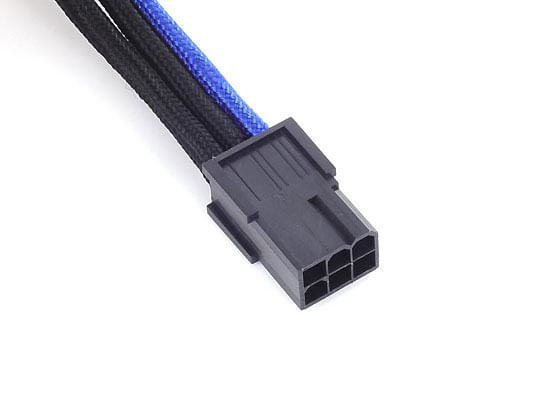 Silverstone-PP07-IDE6BA-025-m--Silverstone-6-pin-PCIe-to-6-pin-PCIe-Cable-25-cm---Black---Blue-