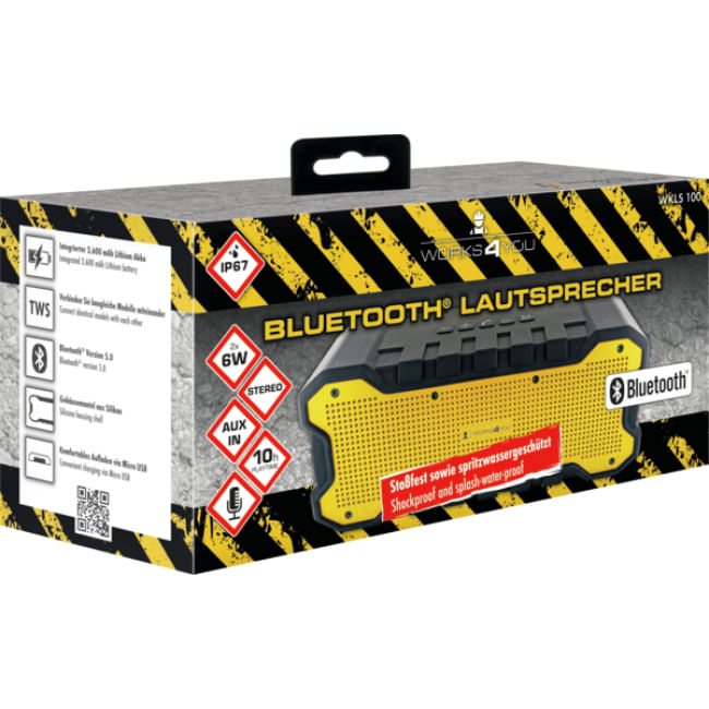 Altoparlante-attivo-Bluetooth-5.0-IP67-2x6W-nero-giallo