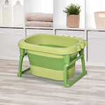 HOMCOM-Vaschetta-Bagnetto-Pieghevole-per-Bimbi-0-6-Anni-in-Plastica-Antiscivolo-Verde-75.3x55.4x43cm