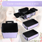 HOMCOM-Valigia-Porta-Trucchi-Professionale-Trolley-Makeup-da-Viaggio-in-Alluminio-2-Ruote-Viola-33.5x23x76-95.5cm