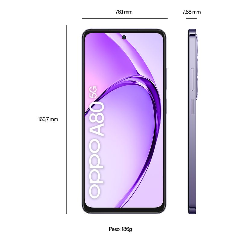 Oppo-A80-5G-6.67”-5100mAh-8Gb-256Gb-Moonlight-Purple