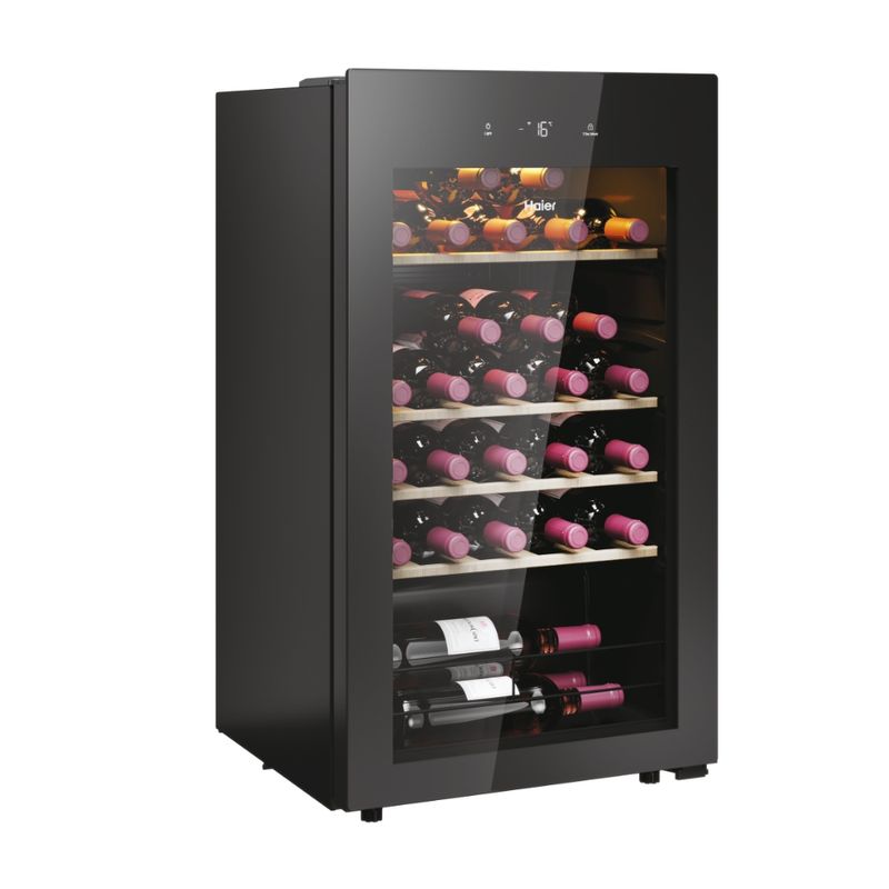 Haier-Wine-Bank-50-Serie-3-HWS34GGH1-Cantinetta-vino-con-compressore-Libera-installazione-Nero-34-bottiglia-bottiglie