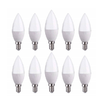 Trade Shop Traesio-lampadine A Led E14 C37 Forma Effetto Candela 4,5w Luce Calda Fredda Naturale - -bianco Naturale      -
