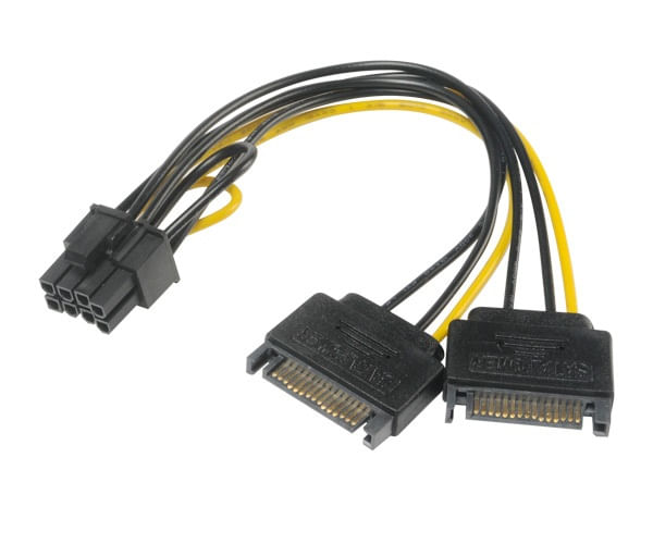 Akasa-AK-CBPW19-15-cavo-di-alimentazione-interno--Akasa-62-Pin-PCIe-M-to-2-x-SATA-Power-M--M-Adapter-Cable-