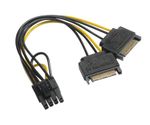 Akasa-AK-CBPW19-15-cavo-di-alimentazione-interno--Akasa-62-Pin-PCIe-M-to-2-x-SATA-Power-M--M-Adapter-Cable-