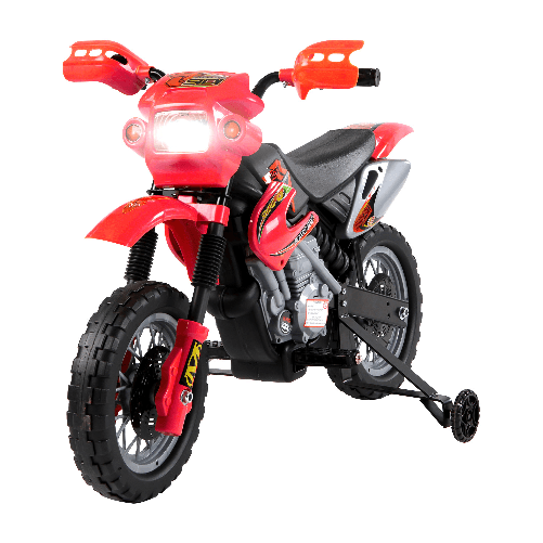 HOMCOM-Moto-Cross-Elettrica-con-Rotelle-Rosso-per-Bambini-3-anni-e-piu-Batteria-6V-Velocita-2.5km-h-102-x-53-x-66cm