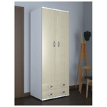 CTF-Armadio-2-Ante-2-Cassetti-80X52X170-Bianco-Olmo