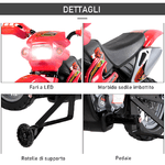 HOMCOM-Moto-Cross-Elettrica-con-Rotelle-Rosso-per-Bambini-3-anni-e-piu-Batteria-6V-Velocita-2.5km-h-102-x-53-x-66cm