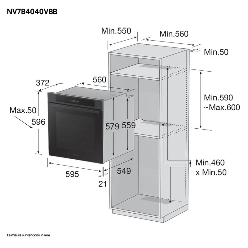 Samsung-NV7B4040VBB-Forno-ad-incasso-Multifunzione-Serie-4-76-L-A--Black-Inox