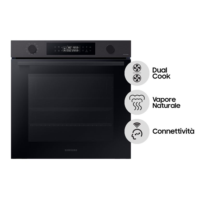 Samsung-NV7B4440VBB-Forno-Elettrico-Multifunzione-da-incasso-a-Vapore-Capacita--76-Litri-Dual-Cook-Classe-Energetica-A-Wi-Fi-595-cm-Nero